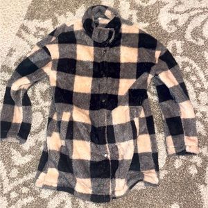 Super fuzzy flannel cardigan